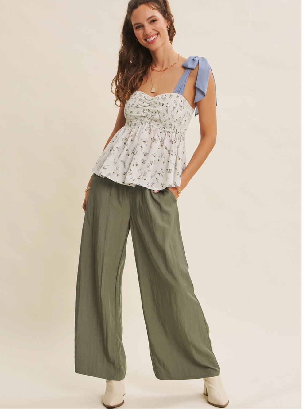 Elegant with Every Step Washed Look Wide-Leg Pants Size Small